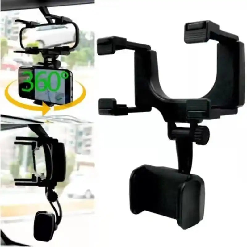 Suporte celular veicular automativo encaixe no retrovisor carro caminhão Gps 360°