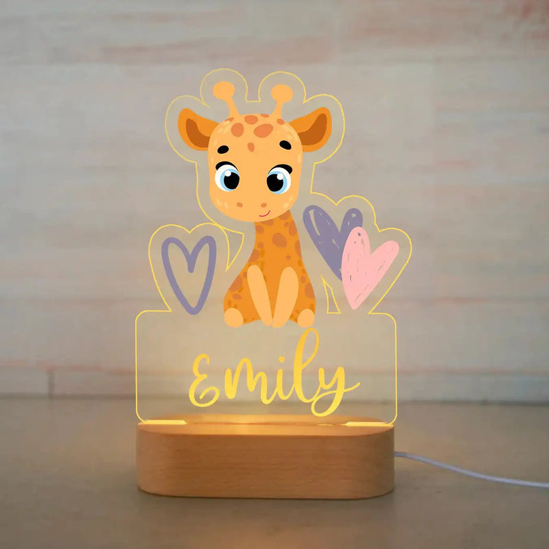 Personalizado Animal Night Light para Crianças, Lâmpada Acrílica Personalizada para o Bebê, Quarto Infantil, Decoração do Lar, Presente de Aniversário, Neonate