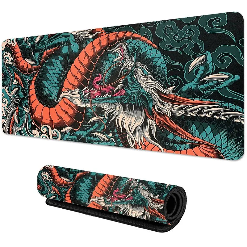 Dragão Japonês Grande Mouse Pad Gaming, Gamer Mousepad, Tapete De Mesa, Teclado, Mouse Pad, Velocidade Da Mesa, Anime, 900x400, 700x300, XXL