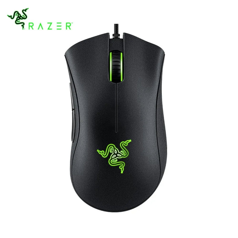 Black Razer DeathAdder Essential Wired Gaming Mouse Mice 6400DPI Sensor Óptico 5 Independentemente Botões Para PC Gamer