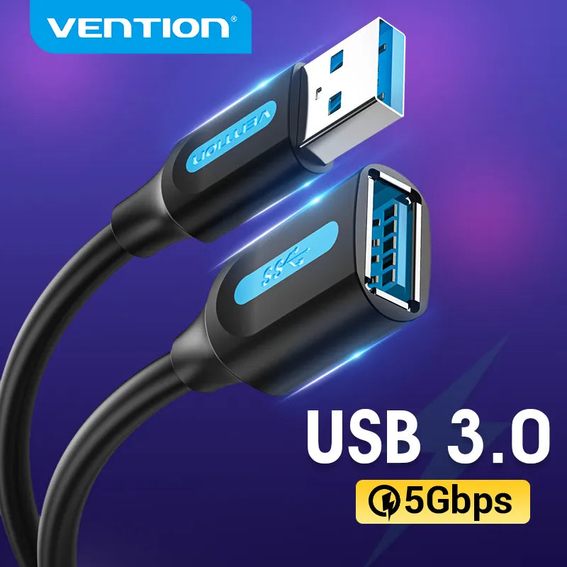 Vention-Cabo de Extensão USB 3.0, Velocidade Rápida