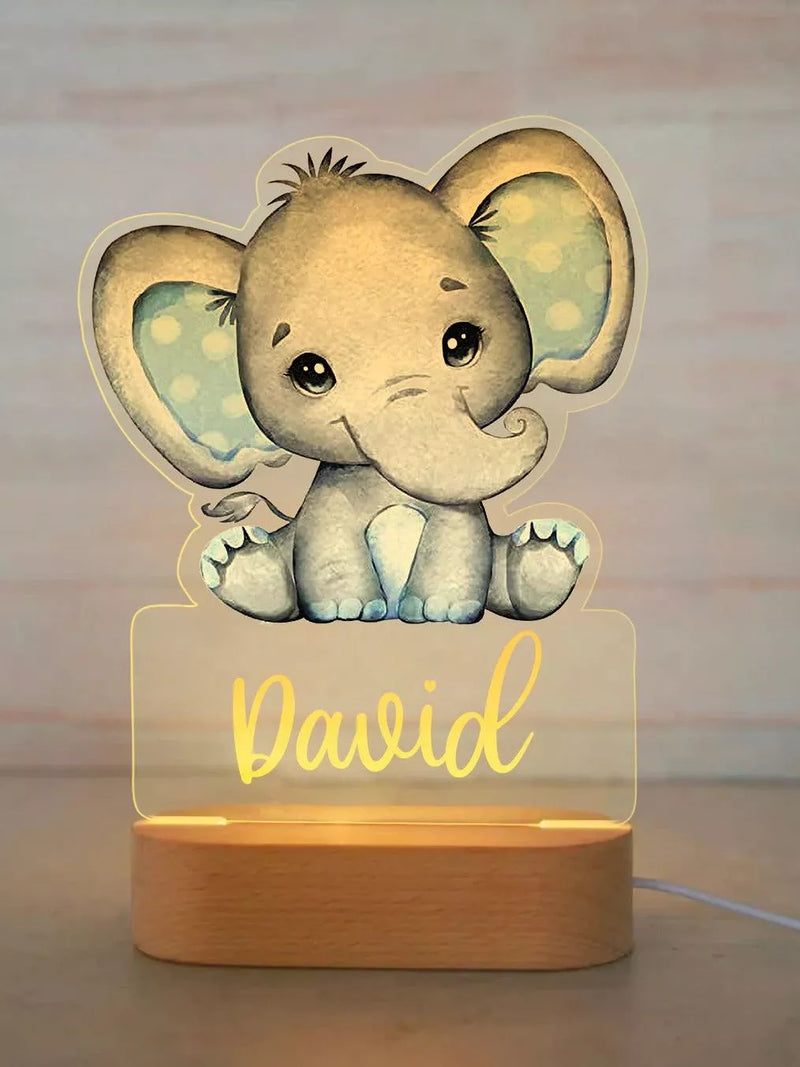 Personalizado Animal Night Light para Crianças, Lâmpada Acrílica Personalizada para o Bebê, Quarto Infantil, Decoração do Lar, Presente de Aniversário, Neonate