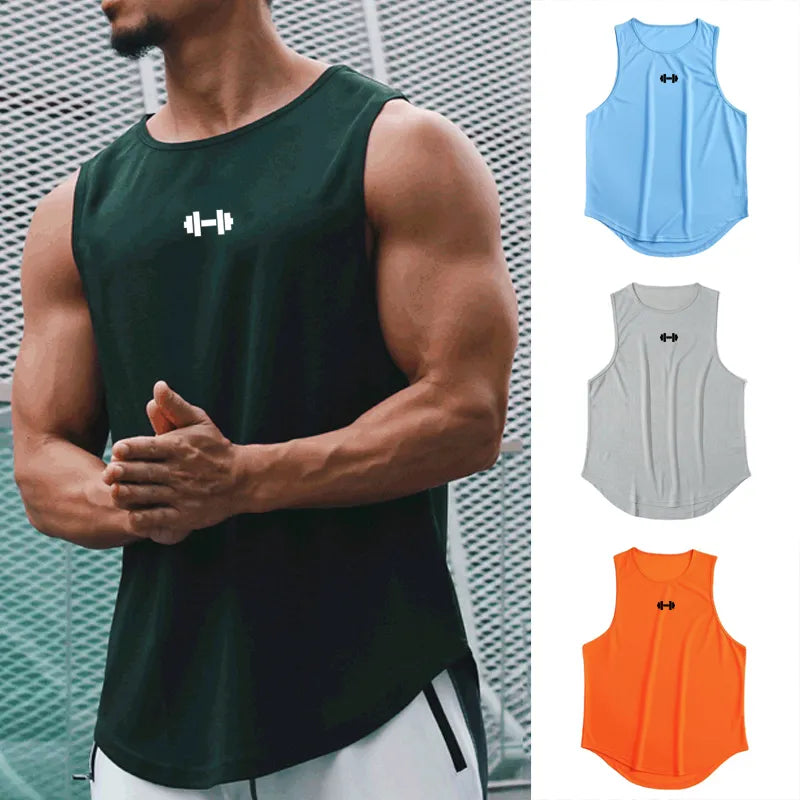 Roupas de Treino Fitness Masculino, Camisola Regata Verão, Sem Mangas, Secagem Rápida, Silm Fit, Camisas Musculação, Colete Basquete, Moda