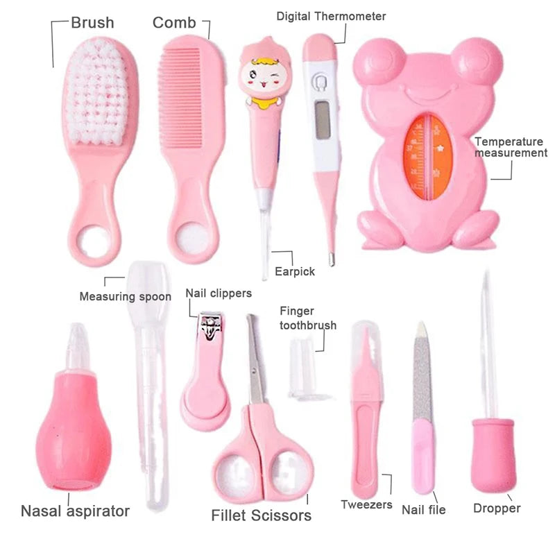 Kit completo de higiene profissional para o bebê, acessórios para bebês, cuidados com recém-nascidos, ferramentas para mãe e filhos, pacotes 13